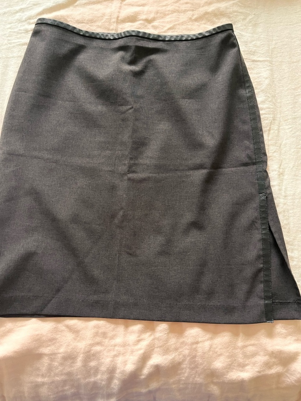 New York & Company Classic Women's Charcoal Gray A-Line Skirt